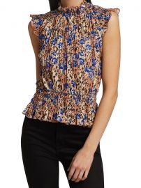 Amelia Printed Ruffle Blouse at Saks Fifth Avenue